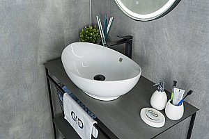 Раковина накладная Gid Lago 60 N9019 51108 белая купить в интернет-магазине Sanbest