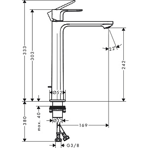 Смеситель для раковины Hansgrohe Rebris S 72580670 черный матовый купить в интернет-магазине сантехники Sanbest