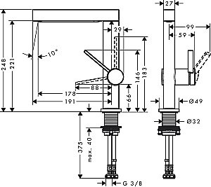 Смеситель для раковины Hansgrohe Finoris 76060000 купить в интернет-магазине сантехники Sanbest