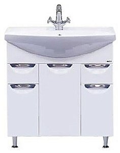 Тумба с раковиной напольная Misty Орхидея 75 белая эмаль для ванной в интернет-магазине Sanbest