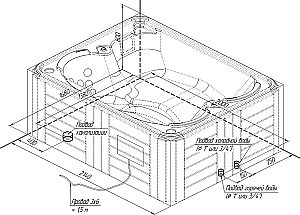 Минибассейн Радомир Делюкс Gold 210х165 белый купить в интернет-магазине Sanbest