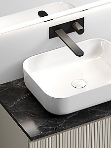 Тумба с раковиной Sancos SNOB T 80 со столешницей, бежевая матовая для ванной в интернет-магазине Sanbest