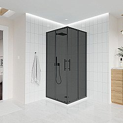 Душевой уголок Veconi Evo E3-B-11090-12-C9 110х90 стекло тонированное матовое/профиль черный матовый купить в интернет-магазине Sanbest