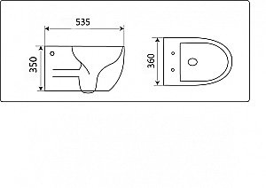 Унитаз подвесной CeramaLux 2196-2 белый, безободковый, с крышкой микролифт купить в интернет-магазине Sanbest