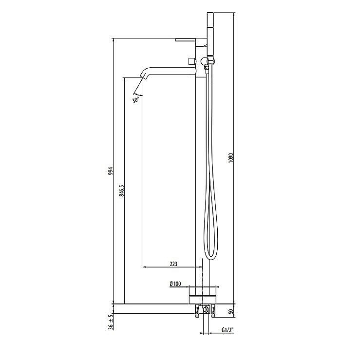 Смеситель для ванны Gattoni Circle Two 9108/91C0 купить в интернет-магазине сантехники Sanbest