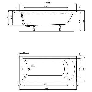 Ванна акриловая Ideal Standard Hotline 180x80 белая купить в интернет-магазине Sanbest