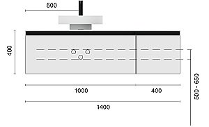 Тумба с раковиной и столешницей Armadi Art QUATRO 2 140 CASHMERE/профиль MATT GOLD для ванной в интернет-магазине Sanbest