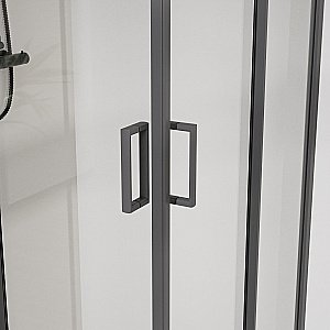 Душевой уголок Vincea City VSS-5CT9010CLGM 100х90 стекло прозрачное/профиль вороненая сталь купить в интернет-магазине Sanbest