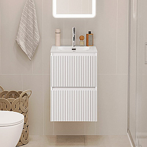 Тумба с раковиной BelBagno 40 UNO-MINI-400-2C-SO-BO+BB-8099-3-40 Bianco Opaco для ванной в интернет-магазине Sanbest