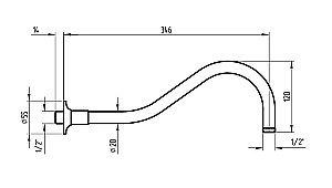 Держатель верхнего душа Migliore RICAMBI 32035 хром купить в интернет-магазине сантехники Sanbest