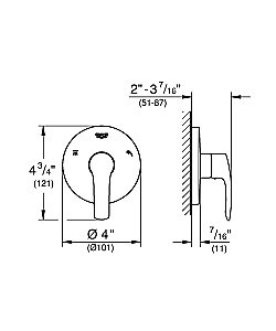 Смеситель для душа Grohe Eurosmart New 19972002 купить в интернет-магазине сантехники Sanbest