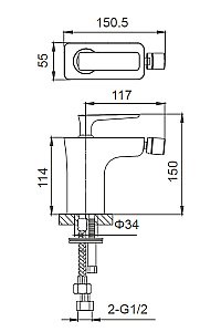 Смеситель для биде WONZON & WOGHAND SHARK, Хром (WW-485001-CR) купить в интернет-магазине сантехники Sanbest
