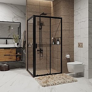 Душевой уголок Niagara NG-82-9AB-A80B, 90х80 прозрачный, алюминиевый профиль купить в интернет-магазине Sanbest