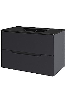 Тумба с раковиной Orange Line 80 Li-80Tug+BLRA графит для ванной в интернет-магазине Sanbest