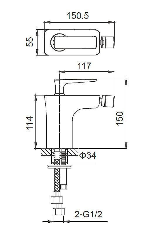 Смеситель для биде WONZON & WOGHAND SHARK, Хром (WW-485001-CR) купить в интернет-магазине сантехники Sanbest