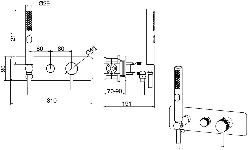 Смеситель для душа Allen Brau Priority 5.31009-BN купить в интернет-магазине сантехники Sanbest