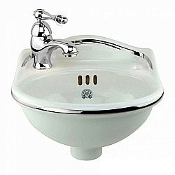 Раковина Migliore Milady 22821 32 белая/декор платина отверстие слева купить в интернет-магазине сантехники Sanbest