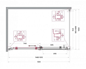 Душевой уголок BelBagno Marino 2-AH-1 100x100 стекло прозрачное/профиль оружейная сталь купить в интернет-магазине Sanbest