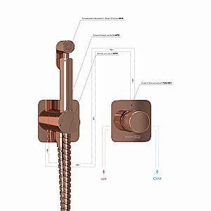 Гигиенический душ WasserKRAFT Paar 8800 A8851.290.361.335 розовое золото купить в интернет-магазине сантехники Sanbest