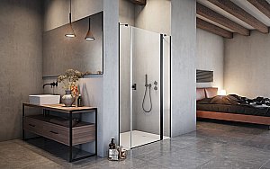 Душевая дверь Radaway Nes 8 Black DWJS 140 R стекло прозрачное/профиль черный матовый купить в интернет-магазине Sanbest