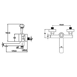 Смеситель для ванны Kaiser Vista 65122 купить в интернет-магазине сантехники Sanbest