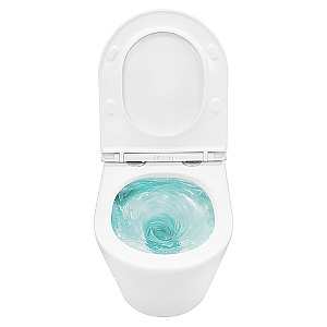 Унитаз подвесной Azario Vela AZ-2480 белый, безободковый, с крышкой микролифт, слив торнадо купить в интернет-магазине Sanbest