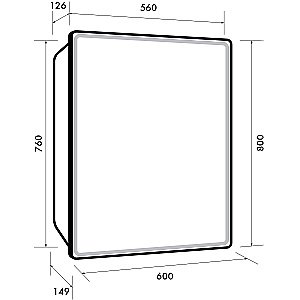 Шкаф зеркальный c LED-подсветкой Dreja POINT 60x80 белый купить в интернет-магазине сантехники Sanbest
