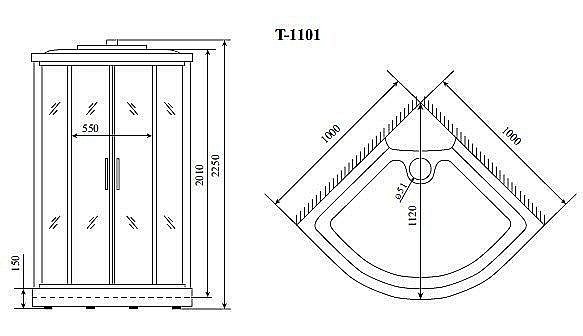 Душевая кабина Timo Standart T-1101 P купить в интернет-магазине Sanbest