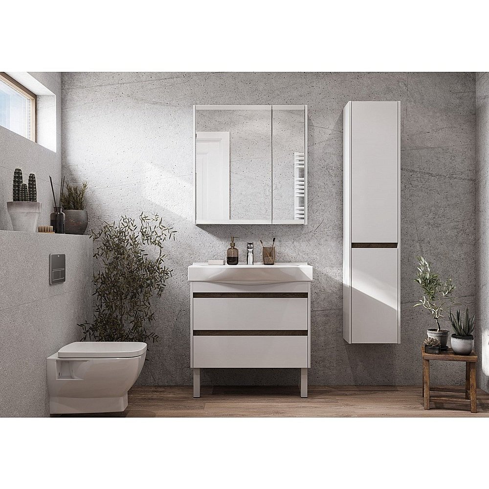 Пенал Акватон Нортон 34 белый для ванной в интернет-магазине сантехники Sanbest