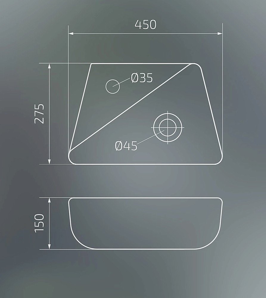 Раковина подвесная Gid 45 N9275 61107L/61107R белая купить в интернет-магазине Sanbest