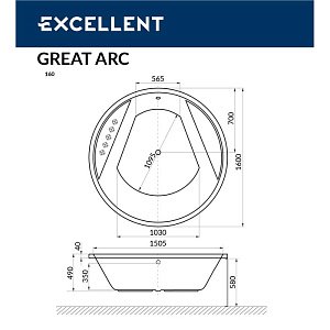 Ванна акриловая EXCELLENT Great Arc 160 ULTRA бронза купить в интернет-магазине Sanbest