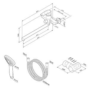 Смеситель для ванны AM.PM GEM F90A95000 купить в интернет-магазине сантехники Sanbest
