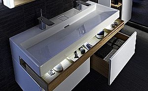 Тумба с раковиной Jacob Delafon TERRACE 120 коричневый глянцевый для ванной в интернет-магазине Sanbest