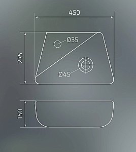 Раковина подвесная Gid 45 N9275 61107L/61107R белая купить в интернет-магазине Sanbest