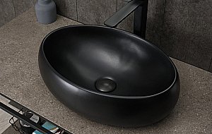 Раковина накладная Gid Lago 48 Bm9030b 53372 черная матовая купить в интернет-магазине Sanbest