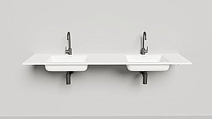 Раковина подвесная Salini Onda 1402202M 180 из искусственного камня S-Stone, белая матовая купить в интернет-магазине Sanbest