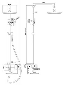 Душевая система Bravat RIFFLE F6336370CP-A-RUS купить в интернет-магазине сантехники Sanbest
