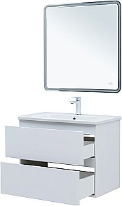 Тумба с раковиной Aquanet Эмбер 330467 80 белый матовый для ванной в интернет-магазине Sanbest