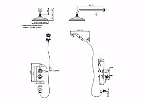 Душевая система Burlington Trent TF2S V17 шлифованный никель купить в интернет-магазине сантехники Sanbest