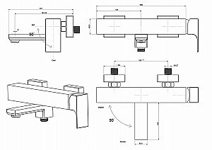 Смеситель для ванны PAINI Grazia 21CR111 хром купить в интернет-магазине сантехники Sanbest