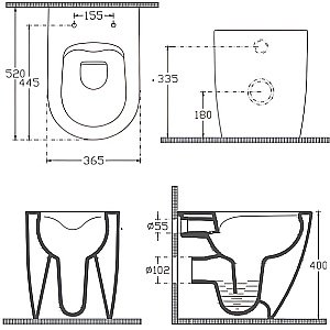 Унитаз приставной Allen Brau Reality 4.32004.20 белый, безободковый, с крышкой микролифт купить в интернет-магазине Sanbest