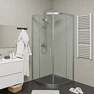 Душевой уголок CeruttiSpa Viva 11221 90x90 стекло прозрачное/профиль хром купить в интернет-магазине Sanbest