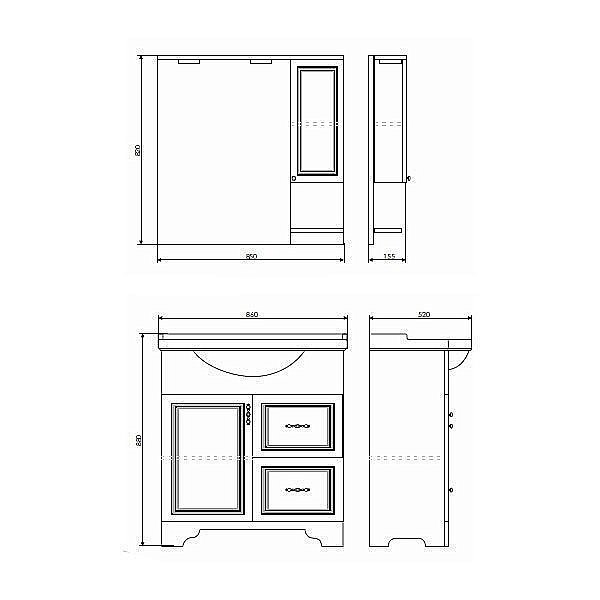Зеркало со шкафом Comforty Севилья 85 в ванную от интернет-магазине сантехники Sanbest
