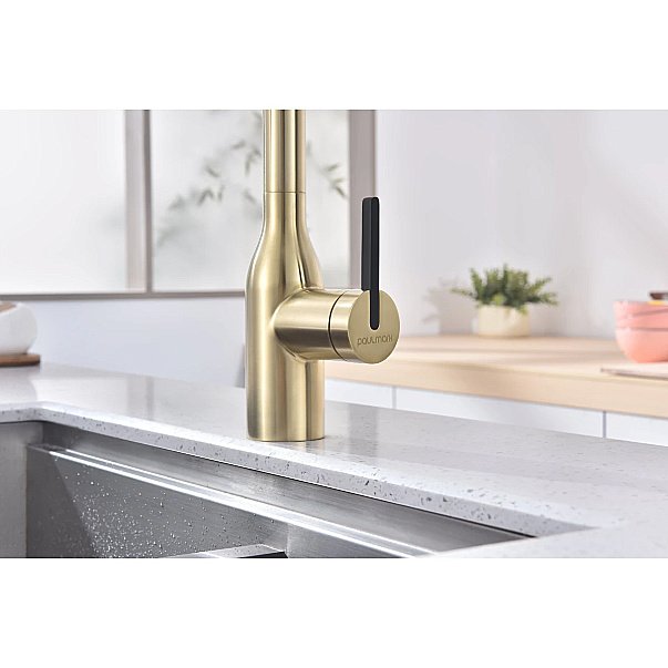 Смеситель для кухни Paulmark Magneto One Ma213188-LG светлое золото купить в интернет-магазине сантехники Sanbest