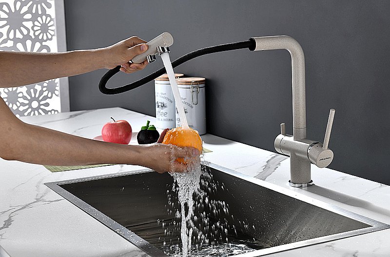 Смеситель для кухни Paulmark Serpentine Se213222-BE бежевый купить в интернет-магазине сантехники Sanbest