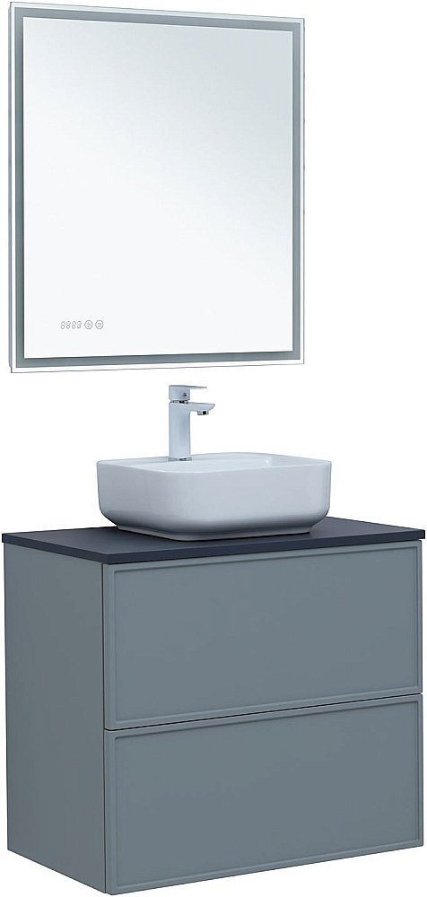 Тумба с раковиной Aquanet Арт 75 мисти грин для ванной в интернет-магазине Sanbest