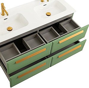 Тумба с раковиной Cezares ECO-CER-N 120 ECO-CER-N-1200-4C-SO-2-PS-P фисташковый софт для ванной в интернет-магазине Sanbest