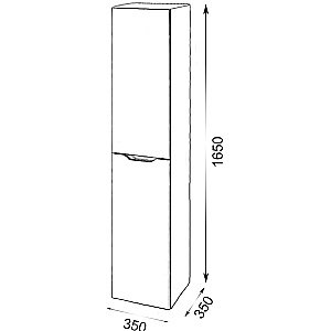 Пенал подвесной Orange Line Li-35Puw белый матовый для ванной в интернет-магазине сантехники Sanbest