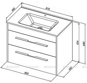 Тумба с раковиной Aquanet Августа 277508 80 белый для ванной в интернет-магазине Sanbest