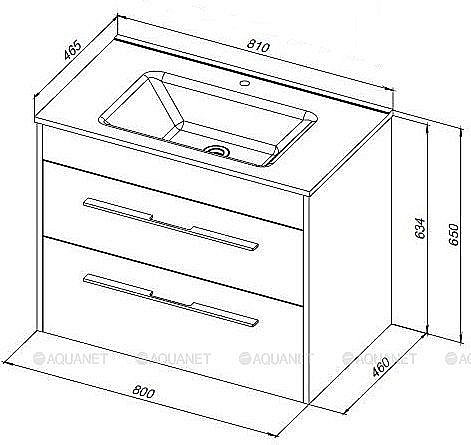 Тумба с раковиной Aquanet Августа 277508 80 белый для ванной в интернет-магазине Sanbest